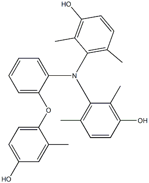 N,N-Bis(3-hydroxy-2,6-dimethylphenyl)-2-(4-hydroxy-2-methylphenoxy)benzenamine 结构式