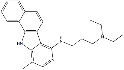 7-(3-ジエチルアミノプロピルアミノ)-10-メチル-11H-ベンゾ[g]ピリド[4,3-b]インドール 化学構造式