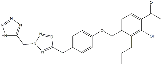 2'-Hydroxy-3'-propyl-4'-[[4-[2-[(1H-tetrazol-5-yl)methyl]-2H-tetrazol-5-ylmethyl]phenoxy]methyl]acetophenone