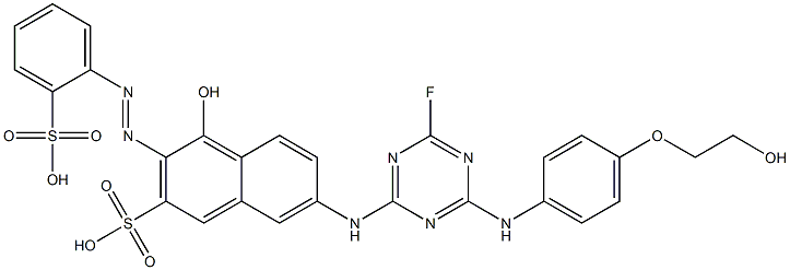 7-[[4-Fluoro-6-[[4-(2-hydroxyethoxy)phenyl]amino]-1,3,5-triazin-2-yl]amino]-4-hydroxy-3-[(2-sulfophenyl)azo]-2-naphthalenesulfonic acid