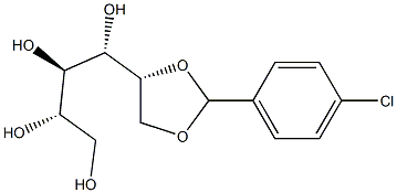 5-O,6-O-(4-クロロベンジリデン)-D-グルシトール 化学構造式
