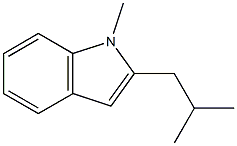 1-Methyl-2-(2-methylpropyl)-1H-indole,,结构式