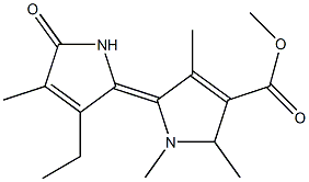 2-[(2Z)-3-Ethyl-4-methyl-5-oxo-(2,5-dihydro-1H-pyrrol)-2-ylidene]methyl-3,5-dimethyl-1H-pyrrole-4-carboxylic acid methyl ester,,结构式