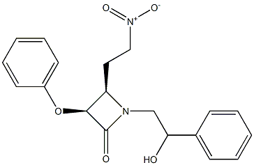 (3S,4R)-1-(2-ヒドロキシ-2-フェニルエチル)-3-フェノキシ-4-(2-ニトロエチル)アゼチジン-2-オン 化学構造式