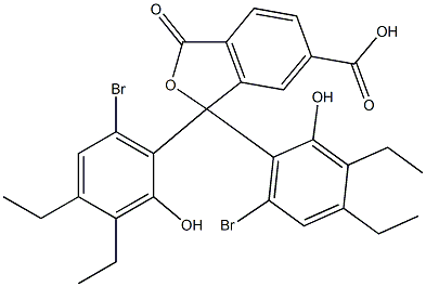 1,1-ビス(6-ブロモ-3,4-ジエチル-2-ヒドロキシフェニル)-1,3-ジヒドロ-3-オキソイソベンゾフラン-6-カルボン酸 化学構造式