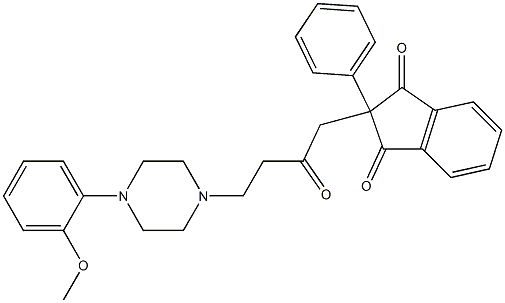 2-[2-Oxo-4-[4-(o-methoxyphenyl)-1-piperazinyl]butyl]-2-phenyl-1,3-indanedione Structure