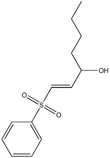 (E)-1-(フェニルスルホニル)-1-ヘプテン-3-オール 化学構造式