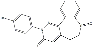 2-(4-ブロモフェニル)-5,6-ジヒドロ[1]ベンゾチエピノ[5,4-c]ピリダジン-3(2H)-オン7-オキシド 化学構造式
