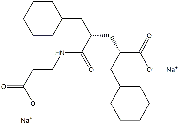 (2R,4R)-2,4-ビス(シクロヘキシルメチル)-5-オキソ-6-アザノナン二酸ジナトリウム 化学構造式