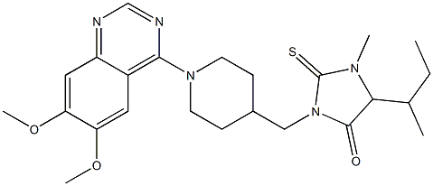 1-[[1-(6,7-Dimethoxyquinazolin-4-yl)piperidin-4-yl]methyl]-3-methyl-4-sec-butyl-2-thioxoimidazolidin-5-one,,结构式