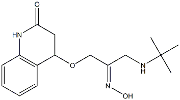 1-[(1,2,3,4-テトラヒドロ-2-オキソキノリン)-4-イルオキシ]-3-tert-ブチルアミノアセトン(E)-オキシム 化学構造式