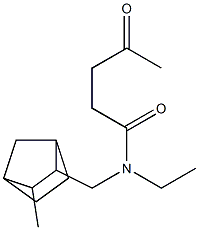 N-エチル-N-[(3-メチル-2-ノルボルニル)メチル]-4-オキソバレルアミド 化学構造式