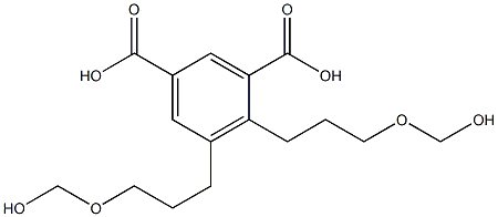 4,5-Bis[3-(hydroxymethoxy)propyl]isophthalic acid Struktur