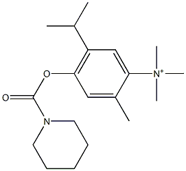 N,N,N,2-Tetramethyl-5-isopropyl-4-[(1-piperidinylcarbonyl)oxy]benzenaminium Structure