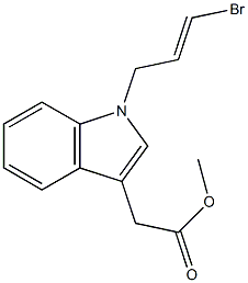 1-(3-ブロモ-2-プロペニル)-1H-インドール-3-酢酸メチル 化学構造式