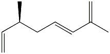 [S,(+)]-2,6-ジメチル-1,3,7-オクタトリエン 化学構造式