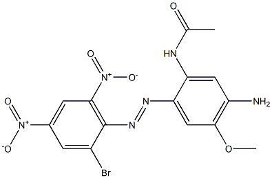 2-Acetylamino-4-amino-2'-bromo-5-methoxy-4',6'-dinitroazobenzene Struktur