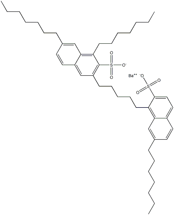 Bis(1,7-diheptyl-2-naphthalenesulfonic acid)barium salt Structure