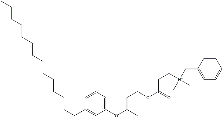 N,N-Dimethyl-N-benzyl-N-[2-[[3-(3-tetradecylphenyloxy)butyl]oxycarbonyl]ethyl]aminium 结构式