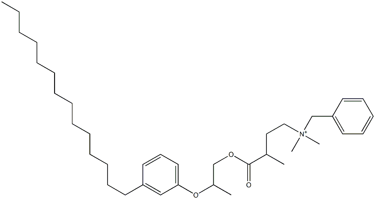 N,N-Dimethyl-N-benzyl-N-[3-[[2-(3-tetradecylphenyloxy)propyl]oxycarbonyl]butyl]aminium,,结构式