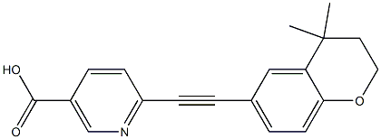 6-[[(3,4-Dihydro-4,4-dimethyl-2H-1-benzopyran)-6-yl]ethynyl]nicotinic acid Structure