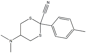 5-(Dimethylamino)-2-[4-methylphenyl]-1,3-dithiane-2-carbonitrile,,结构式