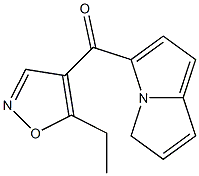 4-(ピロリジノカルボニル)-5-エチルイソオキサゾール 化学構造式