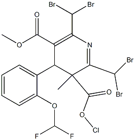 3-Chloro-4-(2-difluoromethoxyphenyl)-2,6-bis(dibromomethyl)-3,4-dihydropyridine-3,5-dicarboxylic acid dimethyl ester Structure