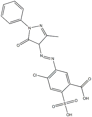 5-Chloro-2-carboxy-4-[[(2-phenyl-5-methyl-2,4-dihydro-3-oxo-3H-pyrazol)-4-yl]azo]benzenesulfonic acid Structure