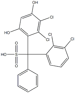 (2,3-Dichlorophenyl)(2,3-dichloro-4,6-dihydroxyphenyl)phenylmethanesulfonic acid Struktur