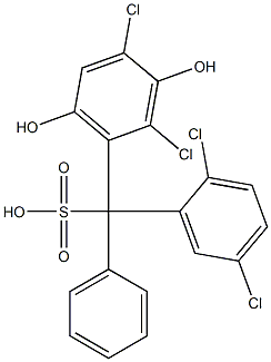 (2,5-Dichlorophenyl)(2,4-dichloro-3,6-dihydroxyphenyl)phenylmethanesulfonic acid Structure