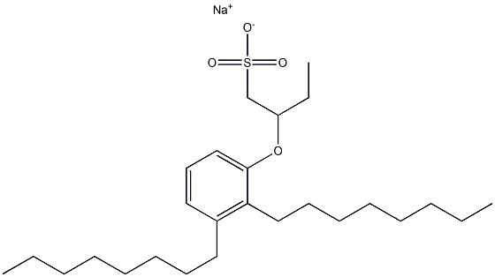 2-(2,3-ジオクチルフェノキシ)ブタン-1-スルホン酸ナトリウム 化学構造式