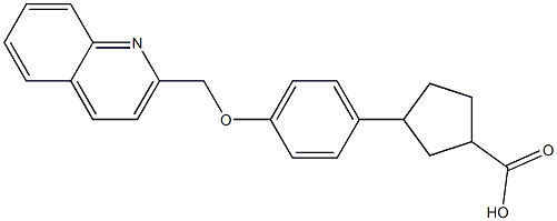 3-[4-(2-Quinolinylmethoxy)phenyl]cyclopentanecarboxylic acid,,结构式