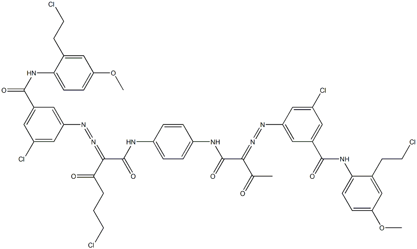 3,3'-[2-(2-Chloroethyl)-1,4-phenylenebis[iminocarbonyl(acetylmethylene)azo]]bis[N-[2-(2-chloroethyl)-4-methoxyphenyl]-5-chlorobenzamide]