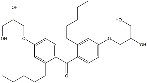 ペンチル[4-(2,3-ジヒドロキシプロポキシ)フェニル]ケトン 化学構造式