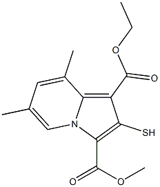 1-Ethoxycarbonyl-3-methoxycarbonyl-6-methyl-8-methylindolizine-2-thiol Structure