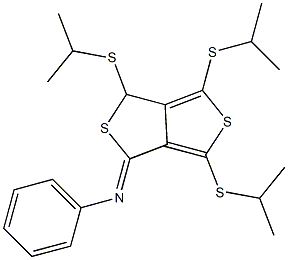  N-Phenyl-3,4,6-tris(isopropylthio)-1H,3H-thieno[3,4-c]thiophen-1-imine