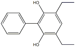2-フェニル-4,6-ジエチルベンゼン-1,3-ジオール 化学構造式