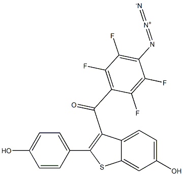 1-(4-Azido-2,3,5,6-tetrafluorophenyl)-1-[6-hydroxy-2-(4-hydroxyphenyl)benzo[b]thiophen-3-yl]methanone,,结构式