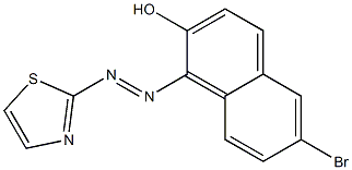 1-(2-チアゾリルアゾ)-6-ブロモ-2-ナフトール 化学構造式