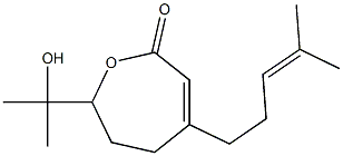 6,7-Dihydro-7-(1-hydroxy-1-methylethyl)-4-(4-methyl-3-pentenyl)oxepin-2(5H)-one 结构式