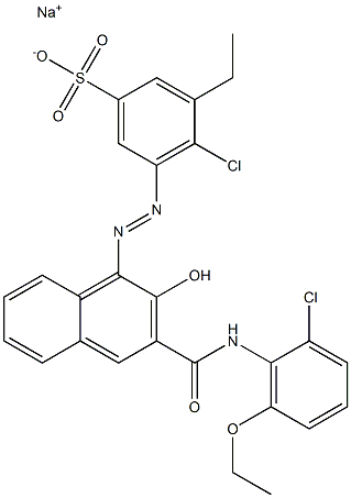 4-Chloro-3-ethyl-5-[[3-[[(2-chloro-6-ethoxyphenyl)amino]carbonyl]-2-hydroxy-1-naphtyl]azo]benzenesulfonic acid sodium salt