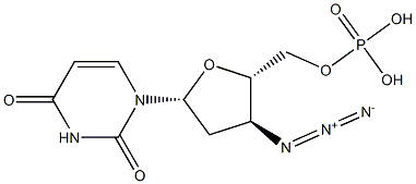 3'-Azido-2',3'-dideoxyuridine 5'-phosphoric acid,,结构式