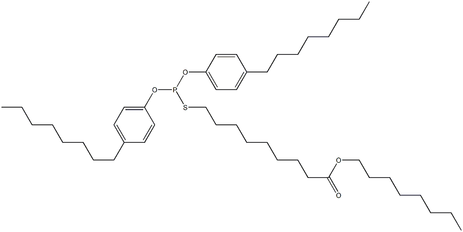 Thiophosphorous acid O,O-bis(4-octylphenyl)S-(9-octyloxy-9-oxononyl) ester Structure