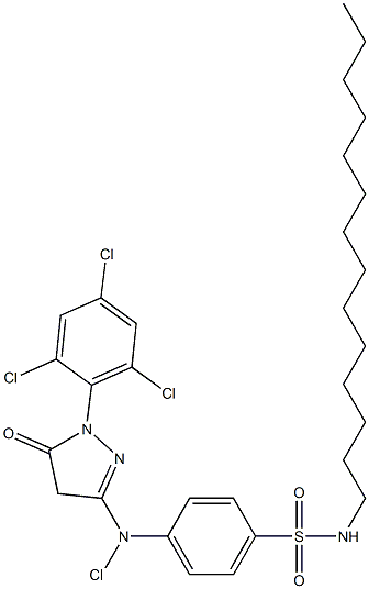1-(2,4,6-Trichlorophenyl)-3-[chloro-4-(N-tetradecylsulfamoyl)anilino]-5-oxo-2-pyrazoline,,结构式