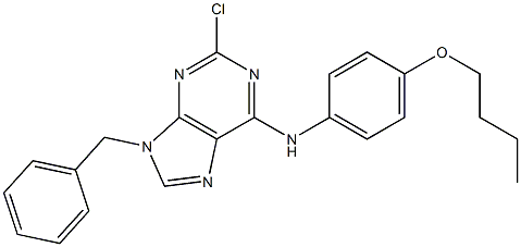 9-Benzyl-2-chloro-6-(4-butoxyphenylamino)-9H-purine Structure