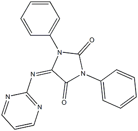 5-(2-Pyrimidinyl)imino-1,3-diphenyl-3,5-dihydro-1H-imidazole-2,4-dione Struktur