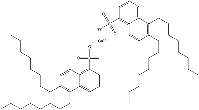 Bis(5,6-dioctyl-1-naphthalenesulfonic acid)calcium salt,,结构式