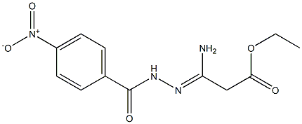 3-Amino-3-[2-(4-nitrobenzoyl)hydrazono]propanoic acid ethyl ester Struktur