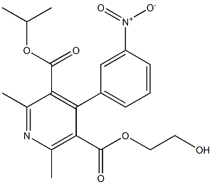 2,6-Dimethyl-4-(3-nitrophenyl)pyridine-3,5-dicarboxylic acid 3-isopropyl 5-(2-hydroxyethyl) ester 结构式